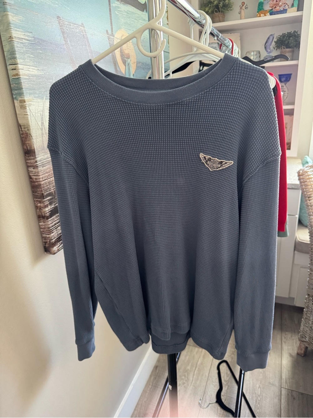 Men's Harley-Davidson Slate Blue Waffle Crewneck